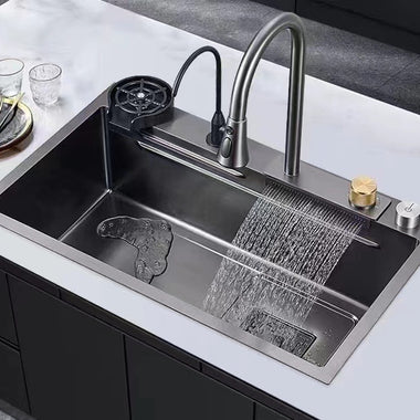 Deao Sus Kitchen Faucet Pull Out Kitchen Mixer Tap,waterfall Kitchen Faucet,deck-Mounted Kitchen Faucet for Kitchen Sink