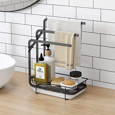 Black Coating Kitchen Towel Drainer Rack 