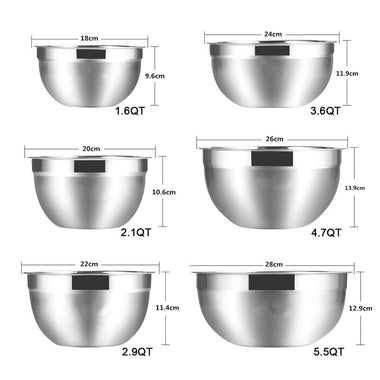 LMETJMA Stainless Steel Mixing Bowls Non Slip