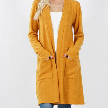 Brushed Sweater Pocket Cardigan